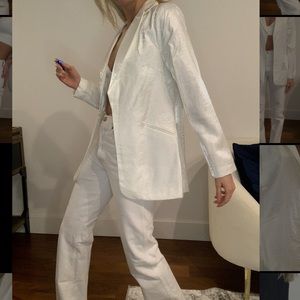 Shimmery white lightweight summer blazer